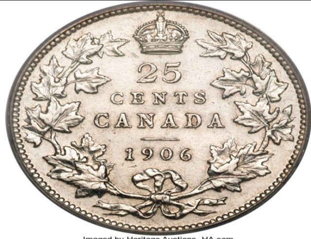 1906- Canada Silver Quarter - Circulated VF Condition