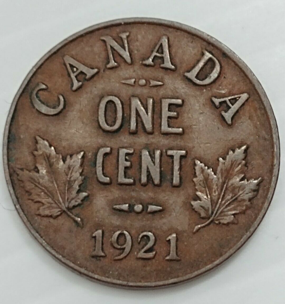 Kanada 1 Cent 1921 George V Kanadische Penny-Münze, kleiner Cent, hochwertig