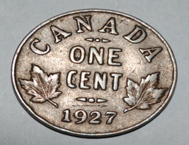 Kanada 1 Cent 1927 George V Kanadische Penny-Münze, kleiner Cent, hohe Qualität