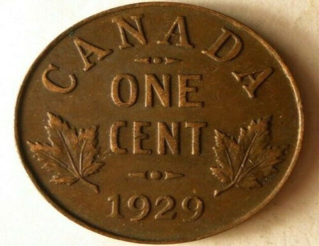 Kanada 1 Cent 1929 George V Canadian Penny Kupfermünze kleiner Cent